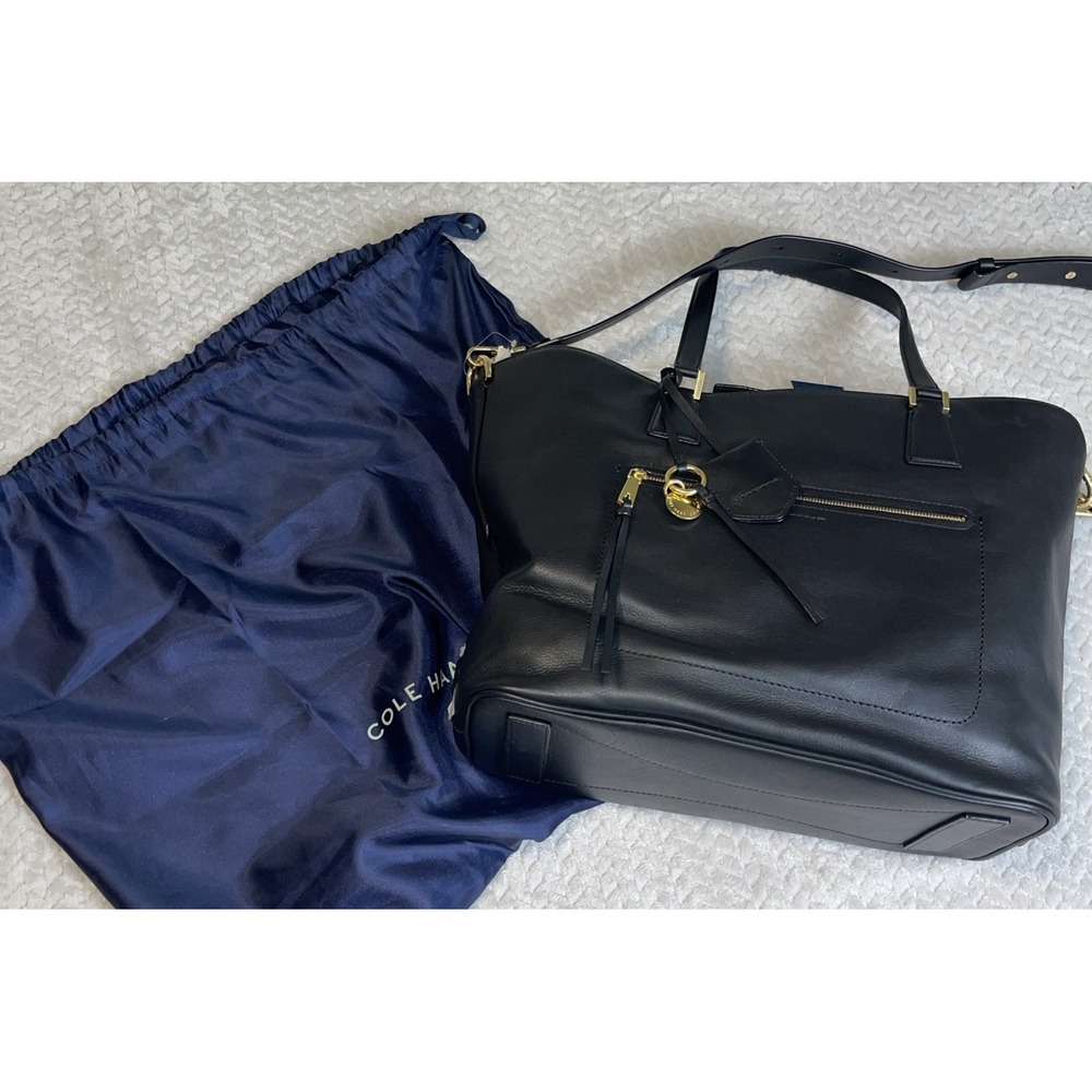 Cole Haan handbag new large Adjustable Strap Gold Trim - Picture 1 of 15